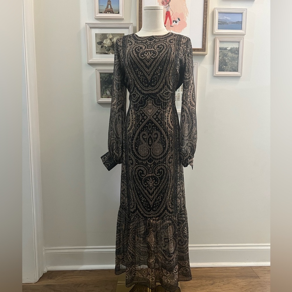 Kachel x Anthropologie Metallic Caricia Tunic dress, Size 6